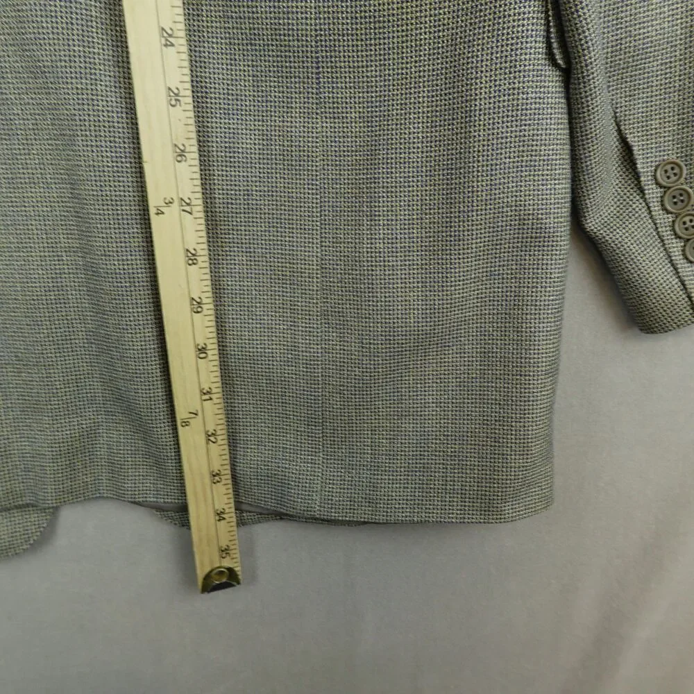 Canali Blazer Mens 48L Silk Wool Houndstooth Three Button Sport Coat Made Italy